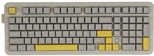 지클릭커 듀얼 8K 수제 풀윤활 유무선 블루투스 게이밍 기계식 키보드, 크레용 옐로우 보글보글 37, WK101, 제조사축