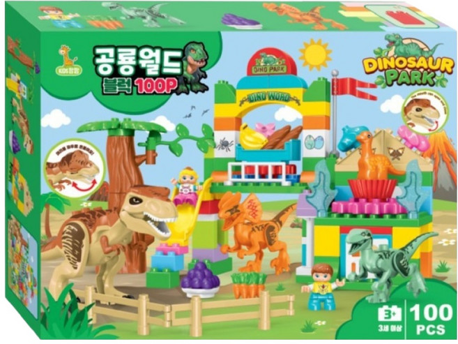KIDS Pangpang 恐龍世界積木 100p, 1個