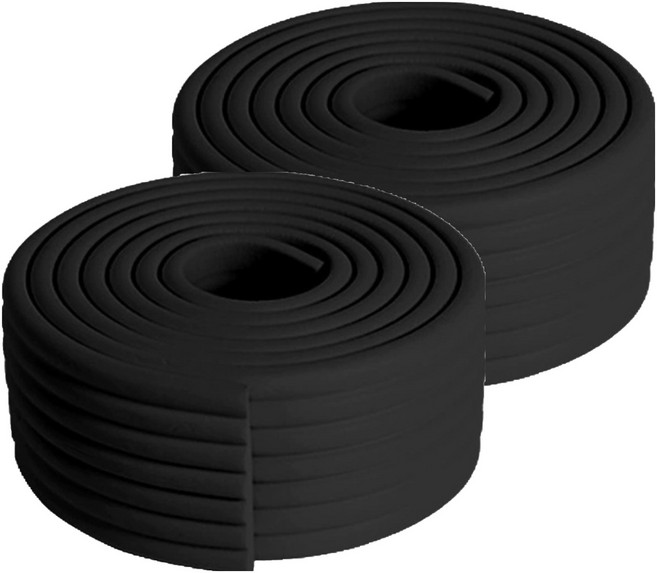 디펜즈만 수도 배관 단열재 가구 모서리 보호쿠션 블랙, 2개