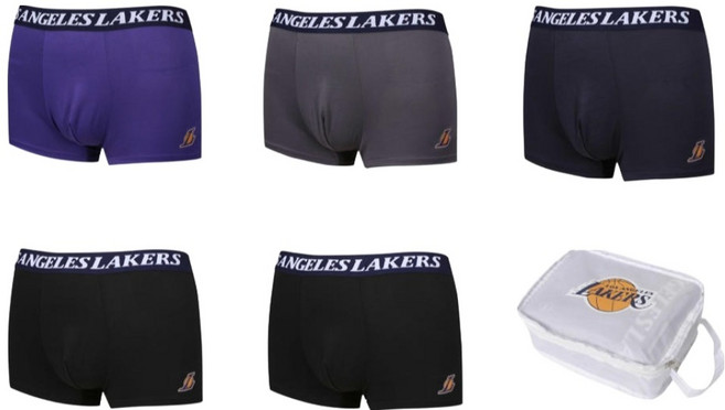 NBA 남성용 LA 레이커스 어센틱 드로즈 팬티 5종 파우치