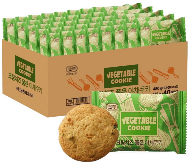 금촌베이커리 크림치즈 품은 야채쿠키, 12g, 40개