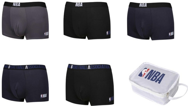 NBA 남성용 어센틱 드로즈 팬티 5종 파우치