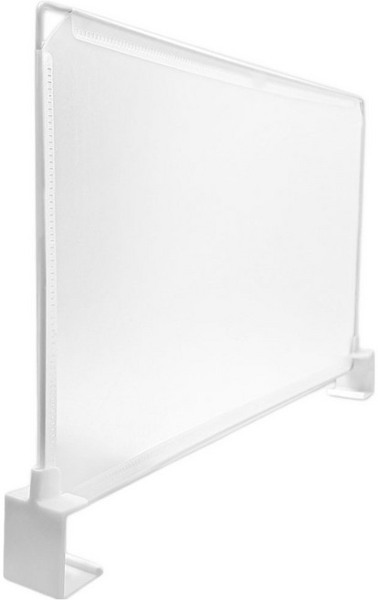 월드크린 창고 선반 칸막이 60 x 40 cm + 버클 2p 세트, 반투명, 화이트, 1세트