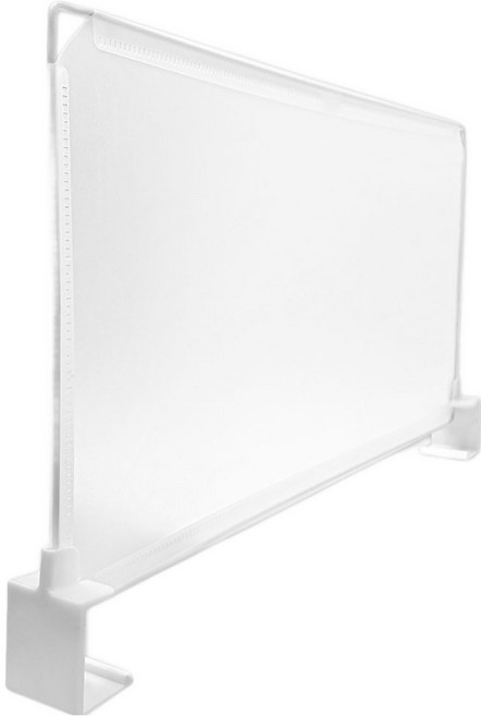 월드크린 창고 선반 칸막이 60 x 30 cm + 버클 2p 세트, 반투명, 화이트, 1세트