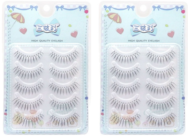 SANZHICAI Beauty Eye 無痕假睫毛 10p, 2個, 黑色
