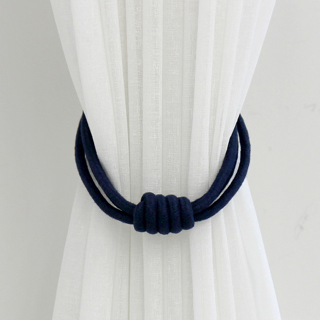 프리바토우 우디 마그네틱 커튼 커텐 자석 타이백, 네이비, 2개