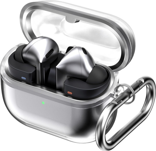 구스페리 하이브리드 클리어 젤리 카라비너 케이스, 투명, 1개, 갤럭시 버즈3 프로 / 3 / 3 FE