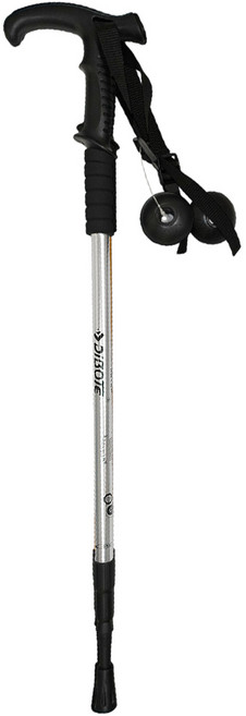 DIBOTE 迪伯特 高強度鋁合金登山杖 彎柄三節 237, 銀色, 1個