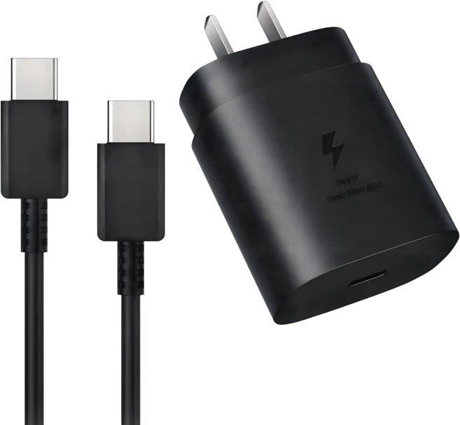 DTAudio 三星專用充電器25W + 0.3米快充線 SS-A30, 黑色, 1套