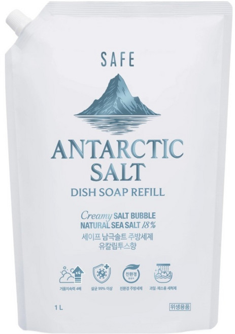 세이프 남극솔트 주방세제 유칼립투스향 리필, 1L, 1개