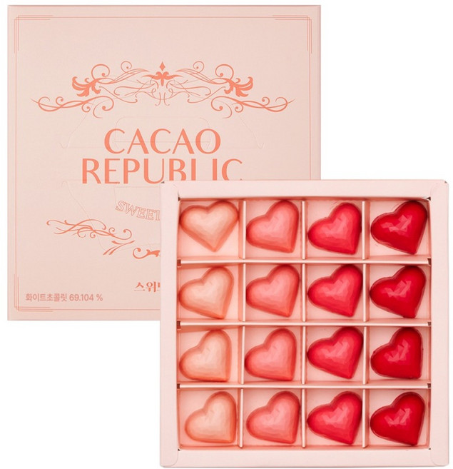 카카오리퍼블릭 스위트하트 수제초콜릿 4종 x 4p 선물세트 180g, 1개
