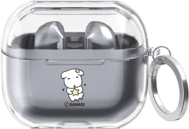 MOLAN CANO Ganadi 星座設計透明邊框環 TWS AirPods Buds 保護殼 Buds3/Buds Pro 3, 處女座, 1個