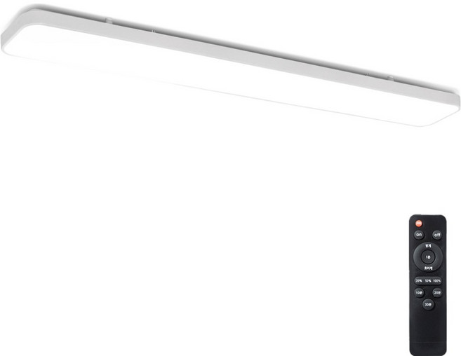 멜리빙 LED 라이트 심플 주방 천장등 50W + 리모컨 세트, 플리커프리 화이트 + 주광색(천장등)