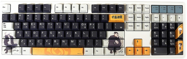 QSENN 咒術迴戰 回獄 玉節 PBT 熱昇華 櫻花profile 韓文鍵帽 143鍵, 混合色, 單一商品, 製造商軸