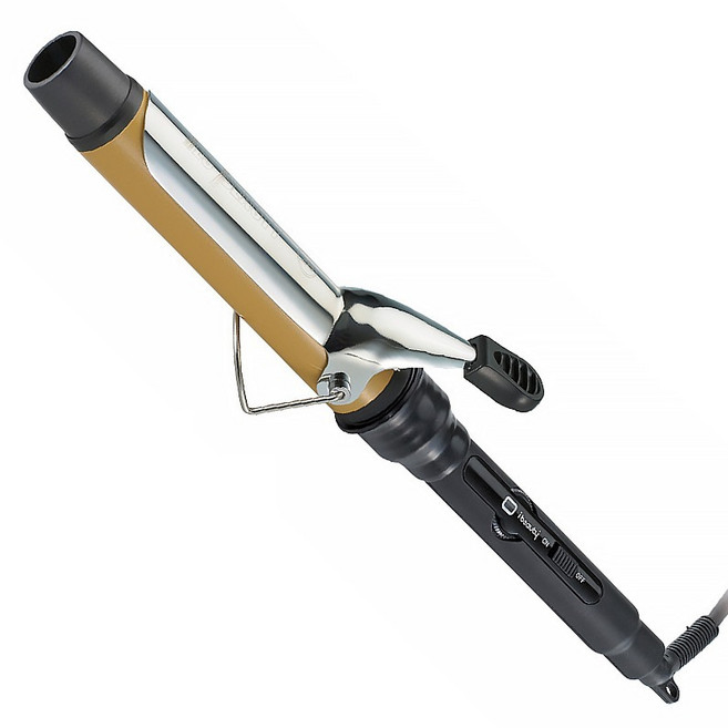 YES BEAUTY 陶瓷塗層波浪電捲棒 美容院專家用捲髮棒 28mm, 黑色 + 銀色, PRO IRON