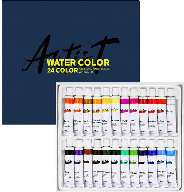 다다 전문가용 수채화물감, 12ml, 24색