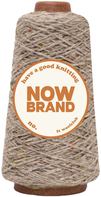 WoolClub Now Brand 高級美麗諾羊毛結粒紗 100g, 504 灰米色, 1個