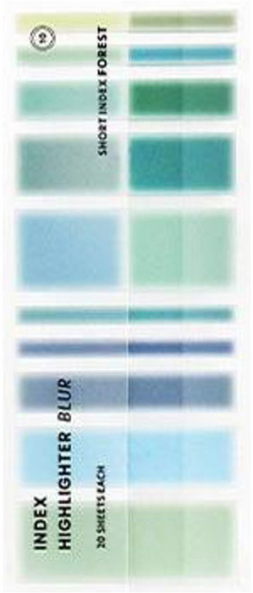 아이코닉 인덱스 쇼트 하이라이터 Blur 점착 플래그 메모지, 10 포레스트, 1개, 20매