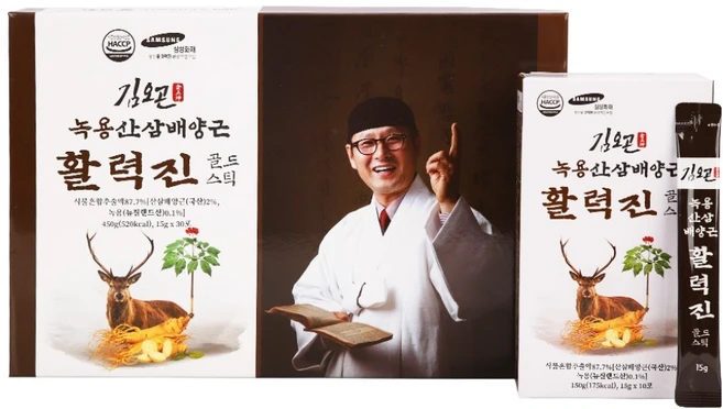 김오곤 녹용산삼배양근 활력진 골드스틱 30p, 1개, 450g - 쿠팡