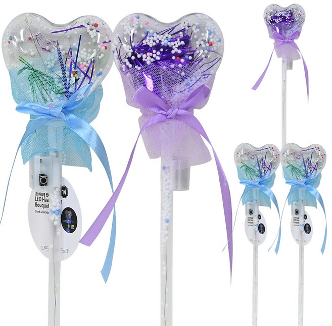 파티클럽 LED 하트봉 꽃다발 블루 3p + 퍼플 2p 세트, 블루, 퍼플, 1세트