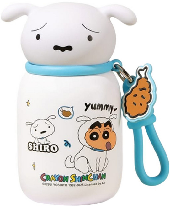 MTuTU 萌兔兔 蠟筆小新 316暖萌迷你保溫瓶, 小白, 1個, 330ml