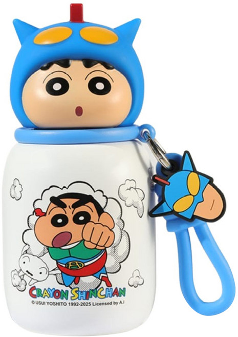 MTuTU 萌兔兔 蠟筆小新 316暖萌迷你保溫瓶, 超人, 1個, 330ml