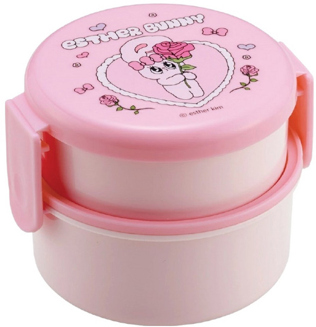 Skater 圓形午餐盒 500ml + 叉子組 ONWR1, 艾絲樂小兔, 1個