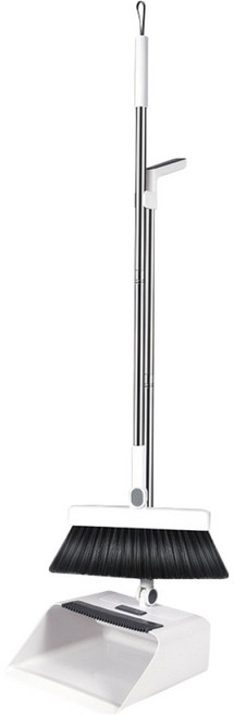 EVER HOUSE 3合1一體式掃帚 + 畚箕 + 地板刷套組, 白色, 1套