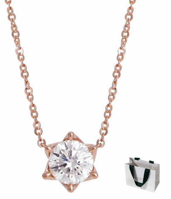 로이드 여성용 베이직 볼륨 모이사나이트 실버 목걸이 LLNS24101T + 쇼핑백