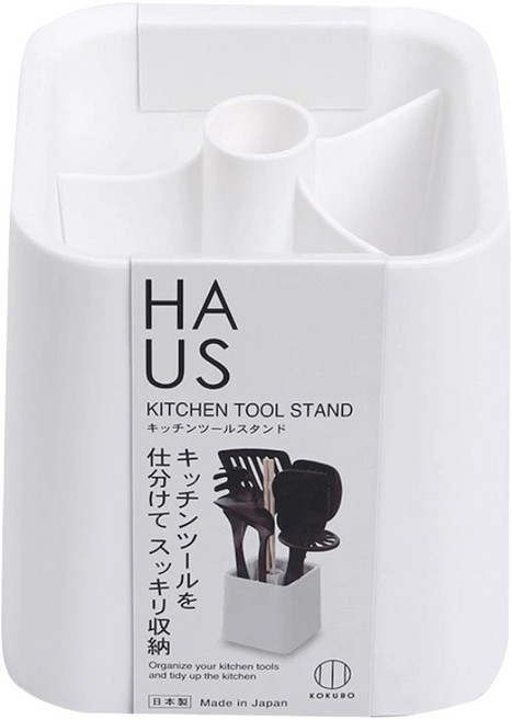 KOKUBO 小久保 HAUS簡約風立式廚房工具收納架 日本製, 白色, 1個