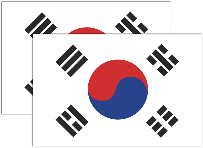 긱베어 국기 마그넷 전세계 외국인 선물 내셔널 플래그 차량 반사 자석스티커 2p, 1개, 01 대한민국