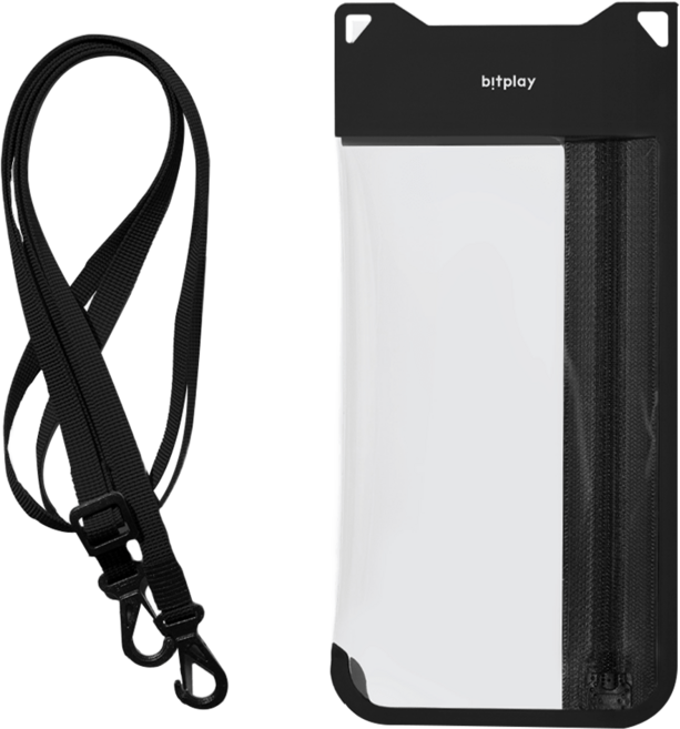 bitplay AquaSeal LiteSleek 全防水輕巧直式手機袋, 暗夜黑, 1個