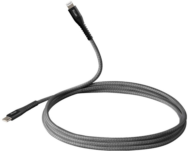 Riivan USB-C-Lightning 快充傳輸線, 灰色, 1個, 1.2m