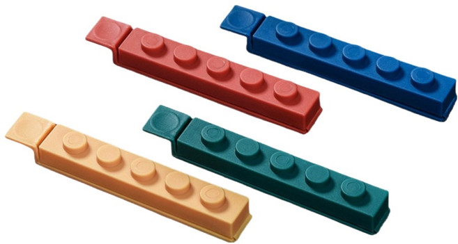 해피굿즈 간편한 봉지집게 4종 12 x 1.8 cm, 블루, 레드, 그린, 옐로우, 1개