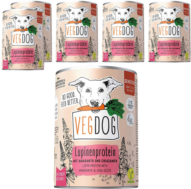 VEGDOG 蔬狗 蔬食冠軍犬罐 敏感犬配方, 蔬食, 400g, 6罐