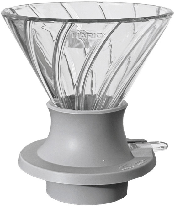 HARIO 好璃奧 凹肋樹脂浸漬式濾杯 SSDL-02T-TG-CEX 透明色, 1個, 手沖濾杯, 200ml