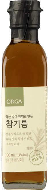 ORGA 韓國產發芽芝麻製成的芝麻油, 180ml, 1個