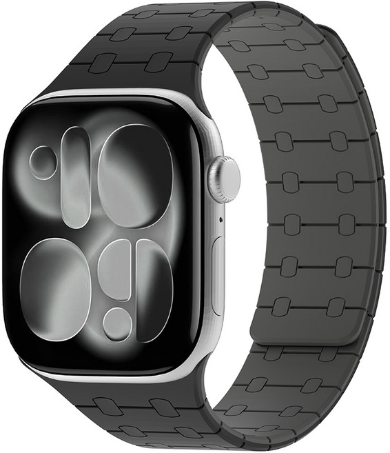 아이몰 애플워치 초경량 에어핏 실리콘 마그네틱 스트랩, 블랙차콜, 1개