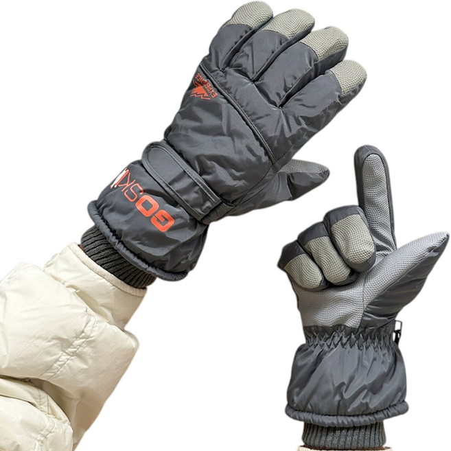 고스키 루미온 남성용 스노우보드 스키장갑 양손착용 세트, 그레이, 1세트