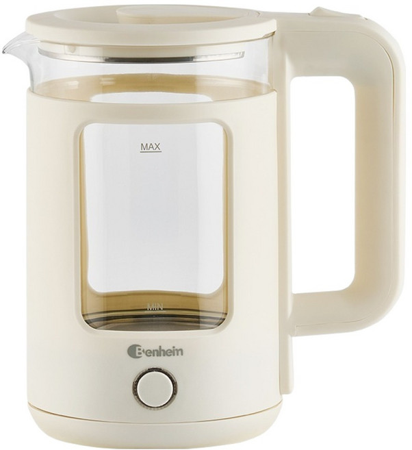 벤하임 대용량 이중 단열 무선 유리 전기주전자 1.5L, BKK001