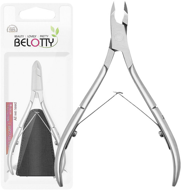 벨로티 전문가용 네일니퍼 + 가죽 파우치 세트, 1세트, 실버(니퍼)