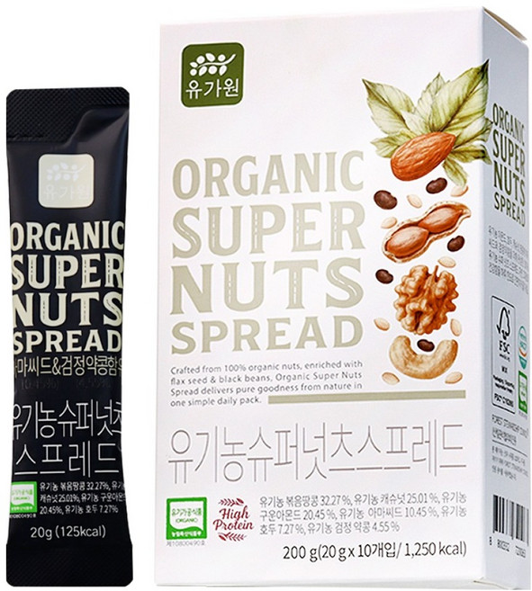 Yougaone 有機可擠式堅果超級堅果抹醬條 10入, 200g, 1個