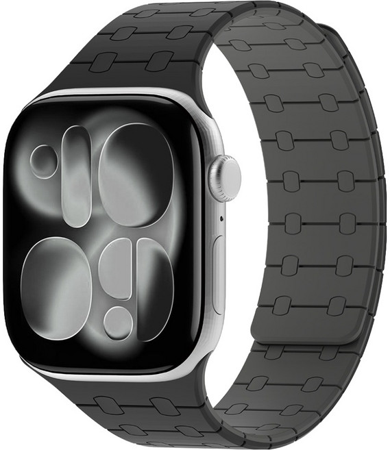 아이몰 애플워치 에어핏 실리콘 마그네틱 스트랩, 블랙 차콜, 1개