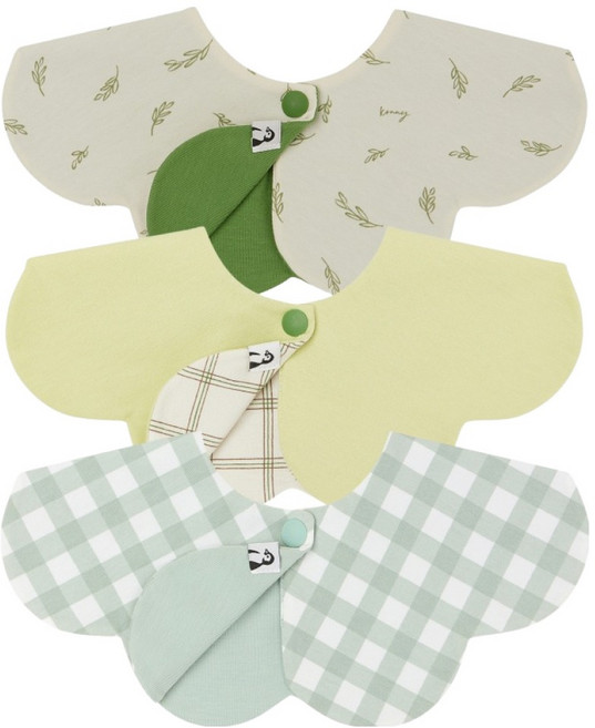 코니 유아용 리버서블빕 턱받이 3종 세트, C세트, 3개입, 1세트