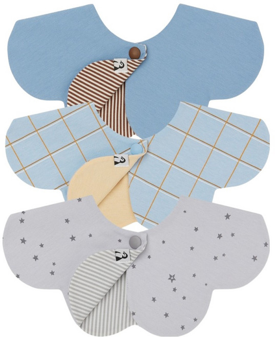 코니 유아용 리버서블빕 턱받이 3종 세트, D세트, 3개입, 1세트