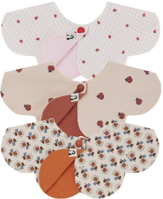 코니 유아용 리버서블빕 턱받이 3종 세트, B세트, 3개입, 1세트