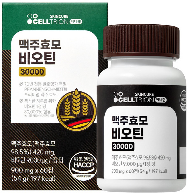 이너랩 셀트리온 맥주효모 비오틴 30000 54g, 1개, 60정