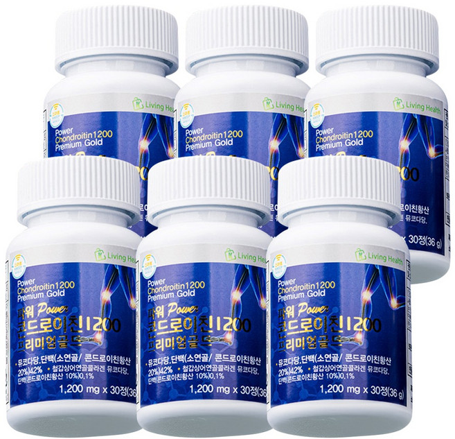 인포벨 파워 콘드로이친 1200 프리미엄 골드 뮤코다당 단백 소연골 철갑상어연골, 30정, 6개