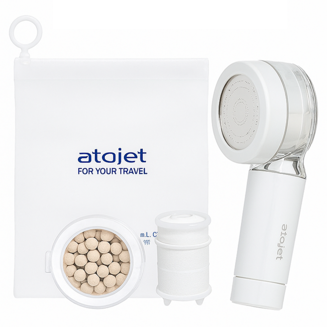 atojet 旅行用迷你蓮蓬頭組合, 1套, 無味