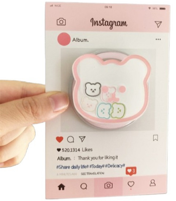 케이스틱 곰돌이 쉐이커 맥세이프 스마트톡, 핑크, 1개